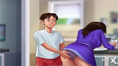 SummertimeSaga - Touching and caressing an older woman in the kitchen (Episode 33)