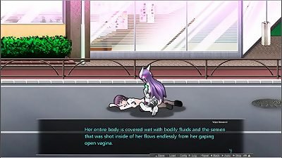 Blazing Angel Mistletear [PornPlay anime porn hookup game] Ep.4 heroine ends up topless in the public street