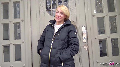 Sandy, a fitness enthusiast from Berlin, gets approached by a German scout and agrees to have sex on the spot