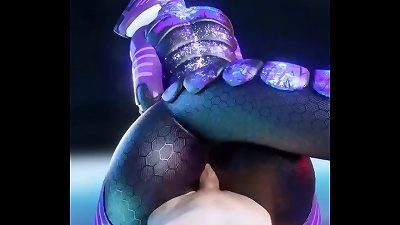 Furry erotic anal encounter with human partner