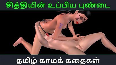 Tamil audio sex story - Chithiyin uppiya pundai - 3D animated cartoon porn video of Indian girl's sexual fun