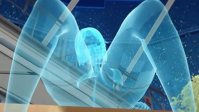 Holo Girl's solo holographic simulation of pleasure and orgasm