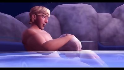 3D animated porn movie with Elsa and Kristoff from Frozen in a public sex act in the woods.
