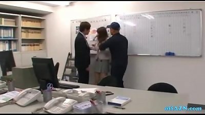 Office Lady Rapped By pair Guys Fingered And Licked On The Chair In The Office