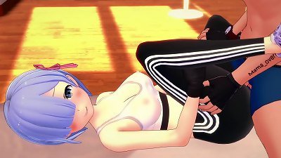 Rem decides to have sex instead of taking a rest after working out in this hentai (Re:Zero)