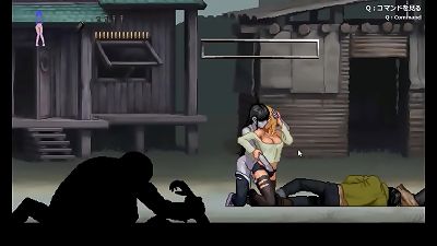 A lovely blonde has sexual intercourse with a zombie man in an erotic hentai video game