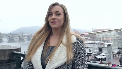 German Scout's casting for cash featuring big natural breasts on Josephine